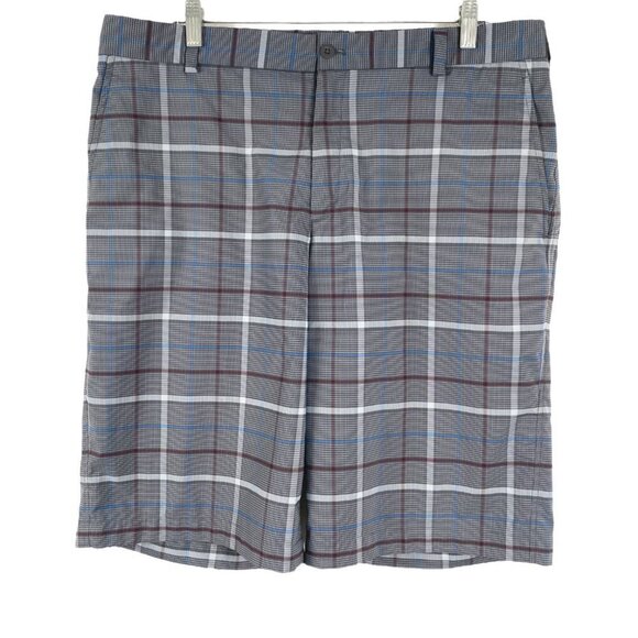Nike Golf Shorts‎ Multicolored Plaid Polyester Spandex Men's Size 36 - Picture 1 of 10